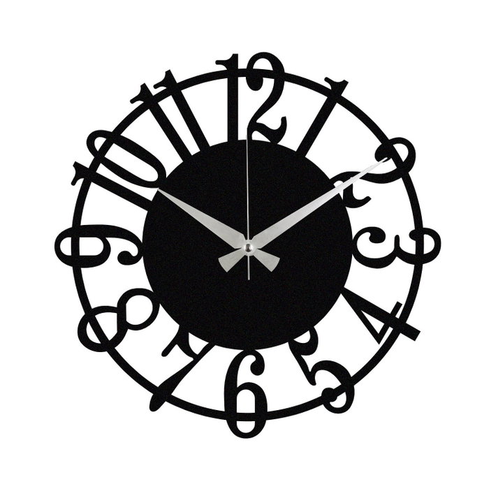 Wallity Enzoclock - S006 Reloj de pared decorativo de metal negro